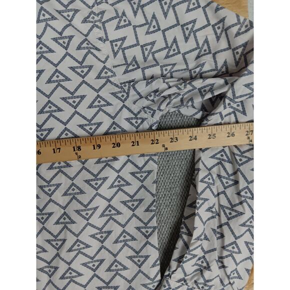 Rock & Roll Cowboy Shirt Mens Large White/Blue Geometric Snaps Western Cowboy - Picture 10 of 13